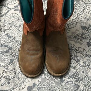 Ariat Teal Lined Brown Leather Western Boot